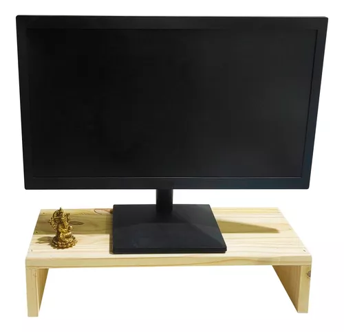 Base Eleva Monitor Madera Pino Soporte Para Escritorio