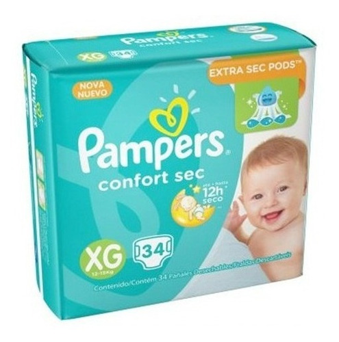 Fraldas Pampers Confort Sec XG