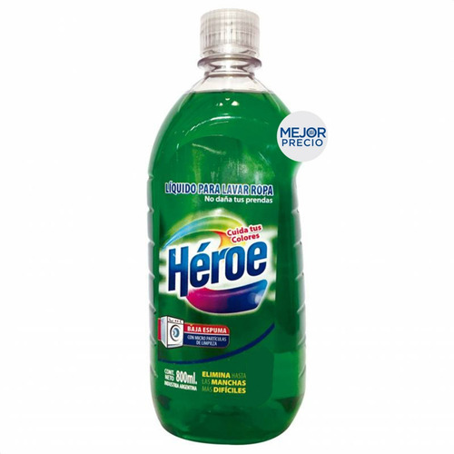 Imagen 1 de 5 de Jabon Liquido Para Ropa Baja Espuma Heroe - Mejor Precio
