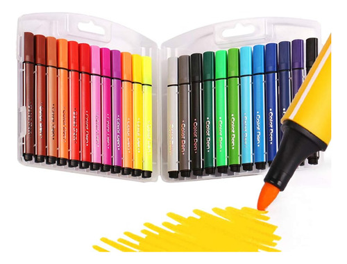 Sayeec 24 Bolígrafos Colorear Colores Surtidos, Juego Niños,