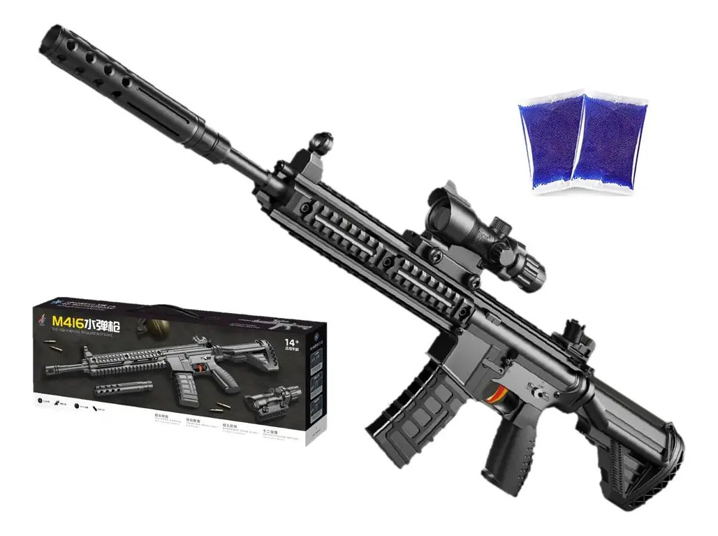 Replica De Hidrogel M416 Manual Tipo Gotcha Negra Negro