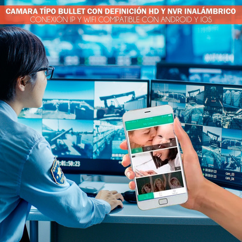 Kit 4 Camaras Seguridad Ip Inalambrico Full Hd Nvr Wifi Hdmi