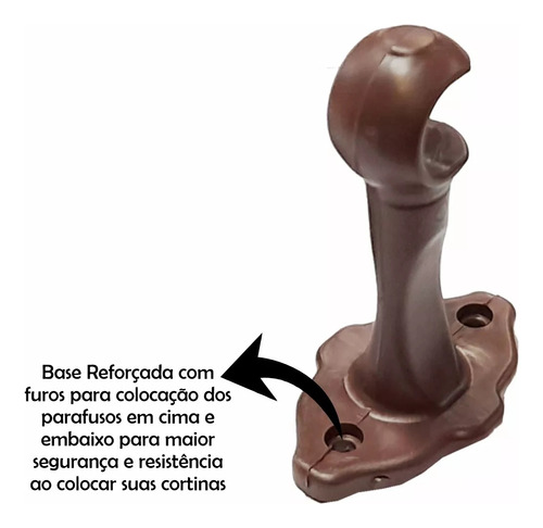 Conjunto Varão Completo Cortina 19mm 2m Pronto Para Instalar
