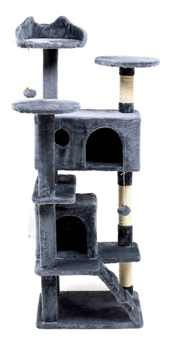 Imagen 1 de 10 de Torre Rascador Samba Para Gatos Con 2 Cajas Plegables Gris