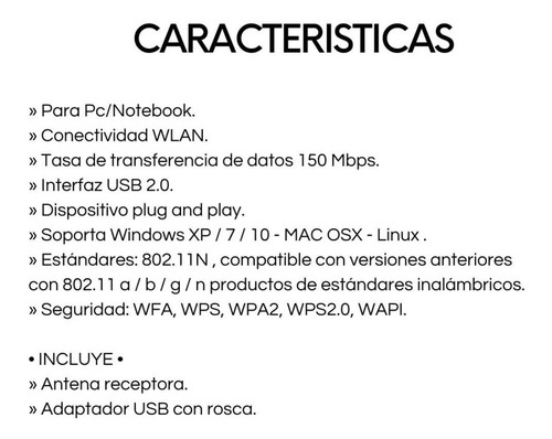 Imagen 2 de 4 de Antena Wifi Placa Usb Adaptador Netmak Nano Mini 150 Mbps !