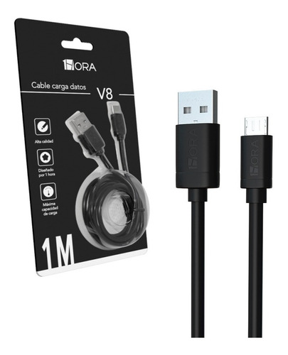 Cable Micro Usb V8 2.1 Amperes Datos Carga Rápida 1hora