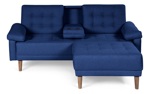 Sala Modular Praia Makora Essentials De Lino Reversible Color Azul