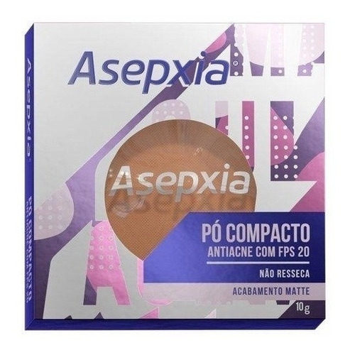 Asepxia Pó Compacto Antiacne Fps 20 Bege Escuro 10g