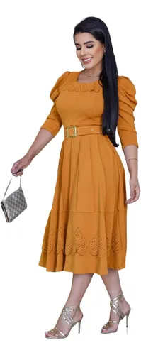 Vestido gode cheap duplo midi