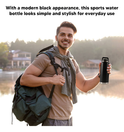Botella De Agua Térmica Deportiva Acero Inoxidable 36 Onzas