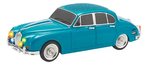 Parlante Portatil Auto Retro Clasico Bluetooth Mp3 Usb Fm Turquesa