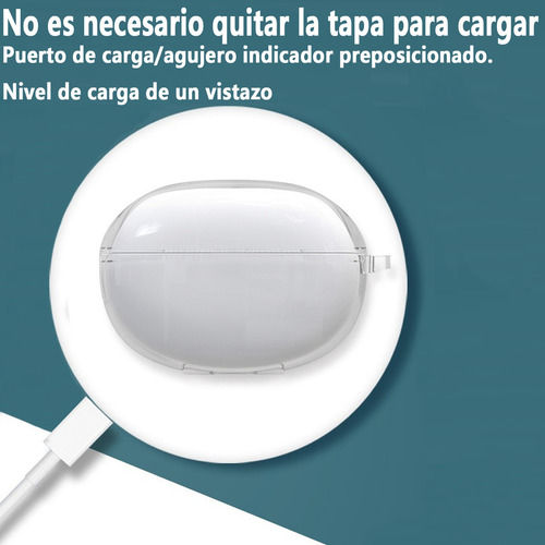 USDILU Funda Case Para Honor Earbuds X7i Color Transparente Cover Uso Rudo Tpu Protector Carcasa Espesamiento