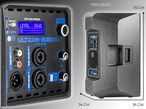 Imagen 4 de 4 de Bafle Profesional 15 Steelpro Bi-amplificado Con Dsp Ultron