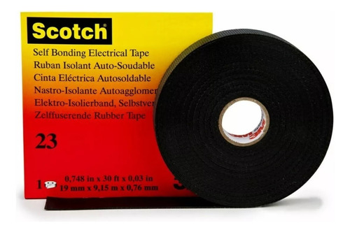 Cinta Scotch 23 De 3m 19mm X 9,15 M X 0,76mm Facturamos 40pz Negro Scotch 23 40 Piezas