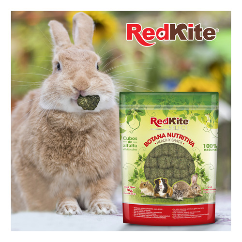 Combo Redkite Alimento Alfalfa Cuyo, Conejo, Gerbo 1kg 2 Pza