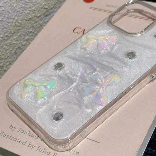 Funda Case Alta Calidad Moda Tpu Para iPhone Lazo 3d Destello De Arena Movediza