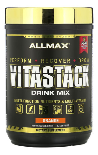 Allmax Vitastack Powder 250 Gr 30 Serv Vitaminas Y Minerales Sabor Naranja