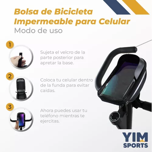 Bolsa De Bicicleta Impermeable Para Celular Pantalla Táctil Color Negro