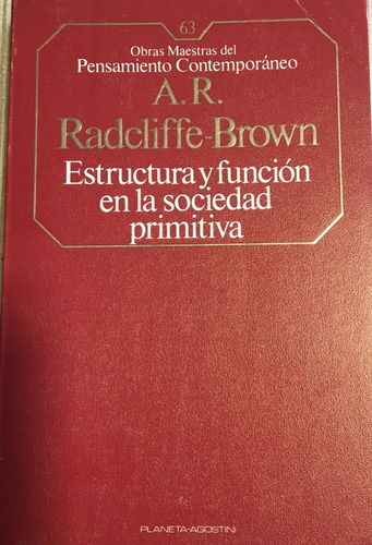 Libro Estructura Y Función En La Sociedad Primitiva 