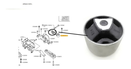 Calço Coxim Limitador Motor Nissan Sentra 2014 113501kc0a