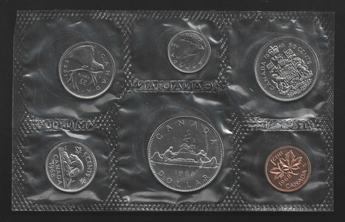 Proof Set De Monedas De Canadá Del Año 1968 Sellado 4rt#2 (Usado)