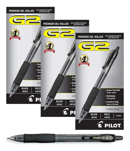 Pilot G2 Retractable Premium Gel Ink Roller Ball Pens Bold P