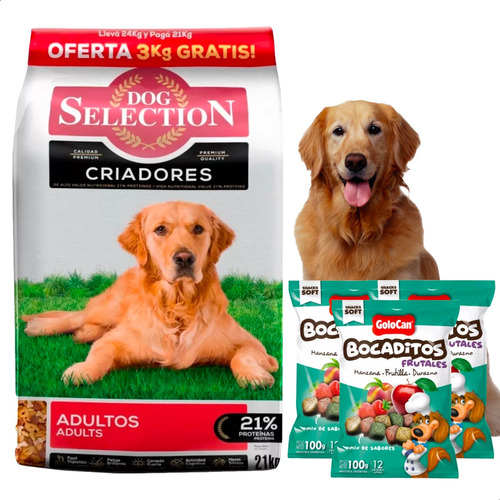 Alimento Dog Selection Perro Adulto 24kg + Biscuits De Pollo