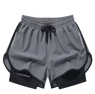 Gimnasio Short Con Licra Deportiva 2 En 1 Hombre Correr