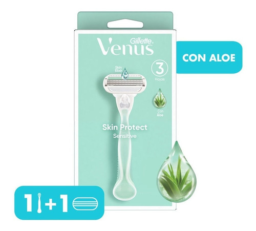 Máquina Afeitadora 3 Hojasgillette Venus Skin Protect Sensitive Con Aloe