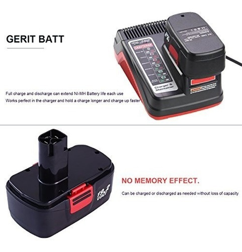 Imagen 5 de 6 de 2packs 19.2v 3.0ah Batería De Repuesto Para Craftsman Diehar