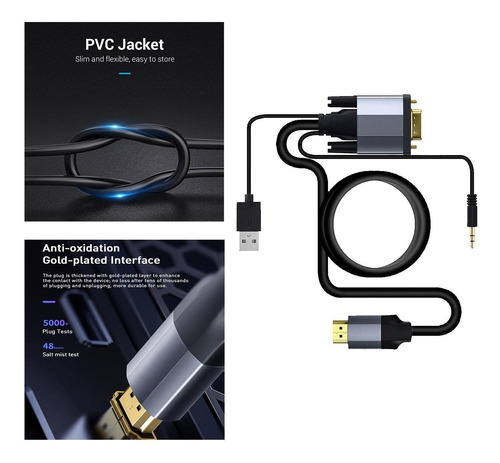 Proyector De Computadora Portátil Con Cable De Video Vga 1m