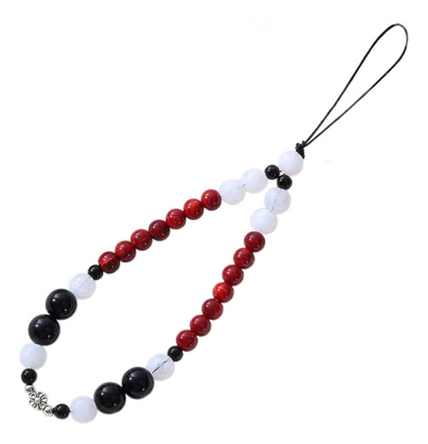 Contas De Charme De Telefone Frisado Branco Vermelho 19cm