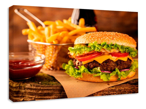 Cuadro Decorativo Canvas Restaurantes Big Hamburger 80x60