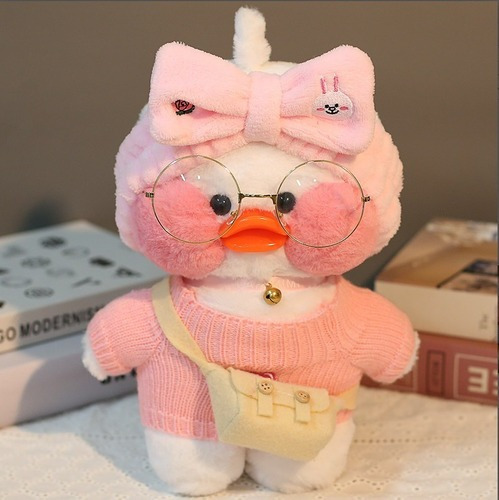 Imagen 2 de 10 de Peluche De Pato Amarillo Lalafanfan Kawaii