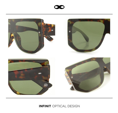 Imagen 3 de 7 de Anteojos Sol Infinit By Pampita Rubens Carey Lente Verde