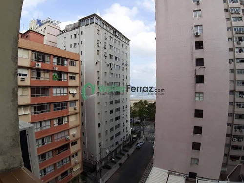Imagem 2 de 15 de Sala Living Com Sacada, Vista Parcial Do Mar, No Boqueirão, Em Santos - 12753