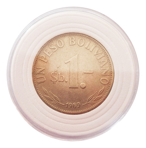 Moneda Antigua 1 Un Peso Boliviano 1969 República De Bolivia