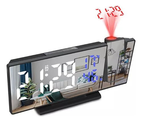 Reloj Despertador Digital Con Proyección Giratorio De 180°