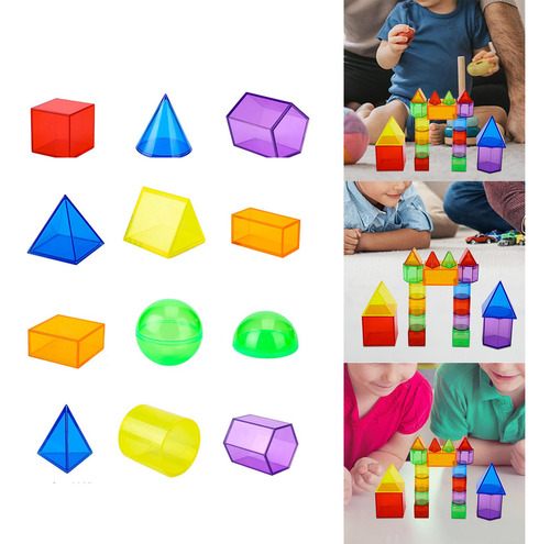 12 Piezas De Ayuda De Geometría De Sólidos Geométricos,