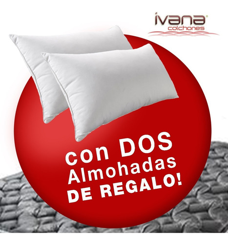 Combo Sommier Y Colchón Piero Almohadas Sábanas Y Acolchado