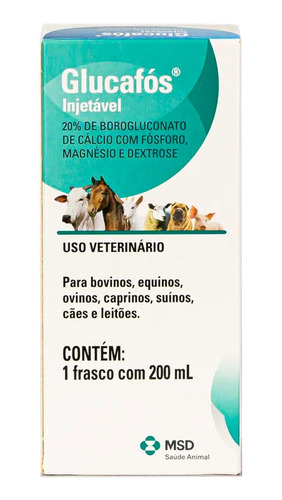 Glucafos Cálcio Injetável 200ml Msd