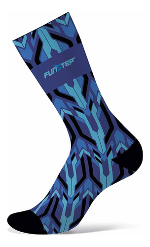 Calcetines Funstep Ciclismo Azul Claro/azul Oscuro Xl  44-47