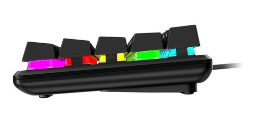 Imagen 4 de 6 de Teclado gamer HyperX Alloy Origins 60 QWERTY HyperX Lineal Aqua inglés US color negro con luz RGB