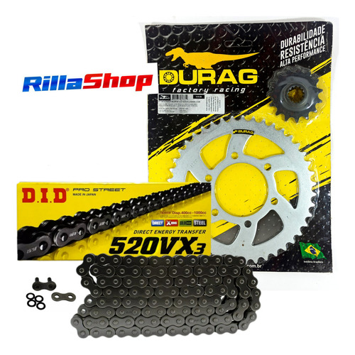 Kit Relação Did 520 Vx3 112l Durag 43/15 Kawasaki Z 750 2012