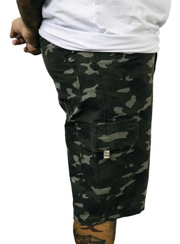 Imagem 2 de 3 de Bermuda Camuflada Cargo Sarja Até Plus Size Tamanho Grande
