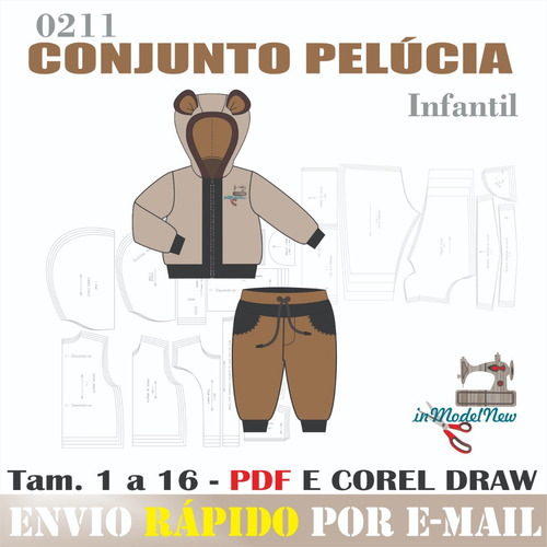 Molde Digital Modelagem De Conjunto Pelúcia Infantil
