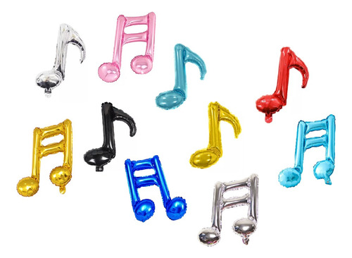 1 Combo 5 Globos Notas Musicales  44 Cm Ver Descripcion