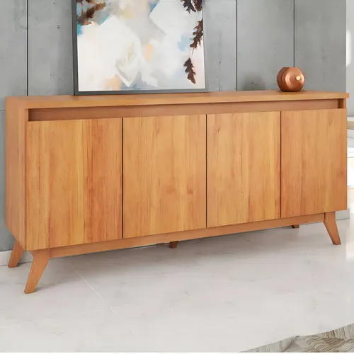 Balcão Buffet Stylo 4 Portas  Mel - Viero Móveis Marrom