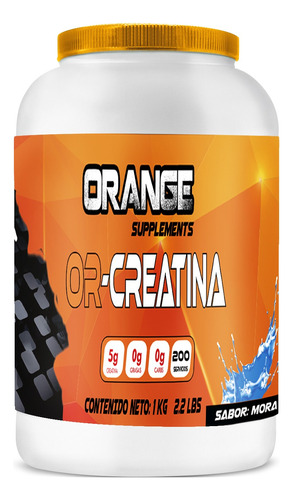 Creatina Monohidratada Suplemento 1kg 100 Servi Naranja Oran