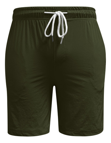 Mn Pantalones Cortos Casuales Con Cordón Elástico Para